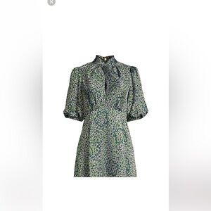 Kate Spade Green and Purple Long Sleeve Dress